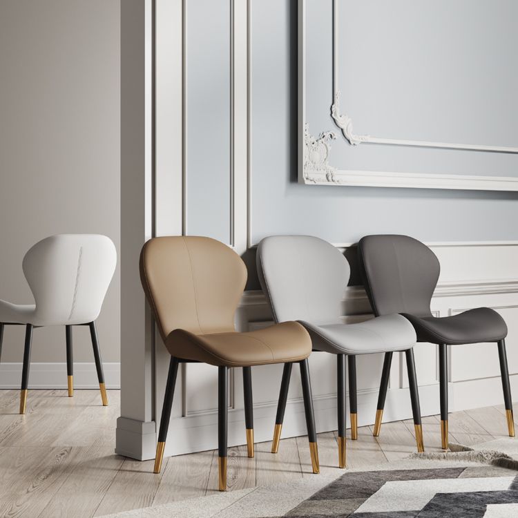 Chaise d'appoint scandinave pour salle d'étude, finition mate, en cuir PU, chaise de salle à manger Parsons
