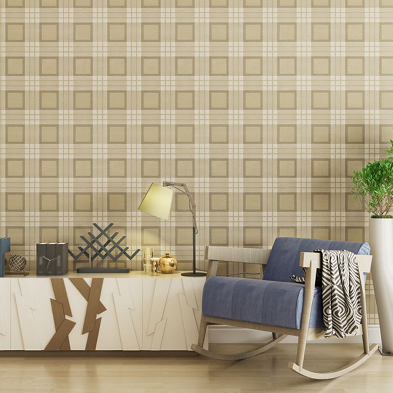 Geometric Checkered Wallpaper Roll Nordic Paper Print Wall Covering in Pastel Color