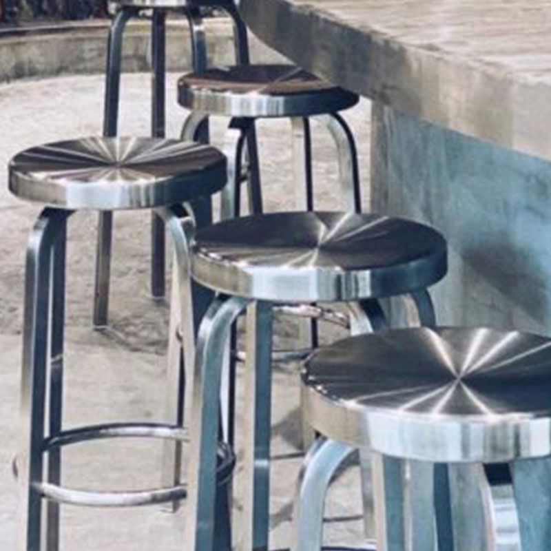 Taburete de bar sin brazos de estilo industrial, taburetes de mostrador de acero inoxidable para cafetería, 1 pieza