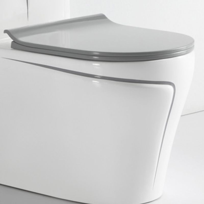 Traditional Gray Ceramic Flush Toilet Floor Mounted Urine Toilet for Washroom