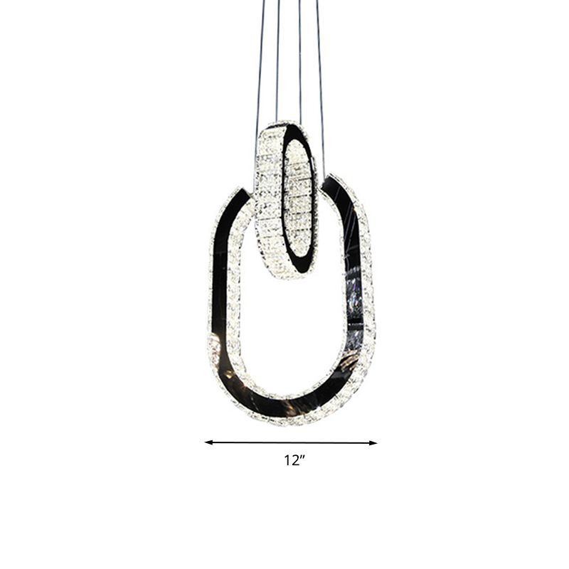 LED de lámpara de lámpara de lámpara de forma ovalada LED Minimalista Kit de lámpara colgante en negro