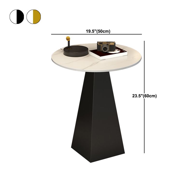 19.6"/23.6" Wide Modern Slate Round Side Table Pedestal End Table