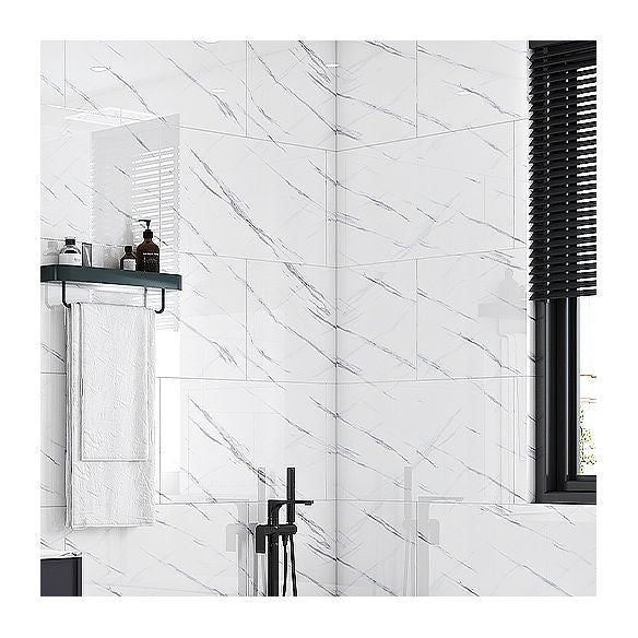 Single Tile Peel and Stick Backsplash Plastic Waterproof Wallpaper with Rectangular Shape