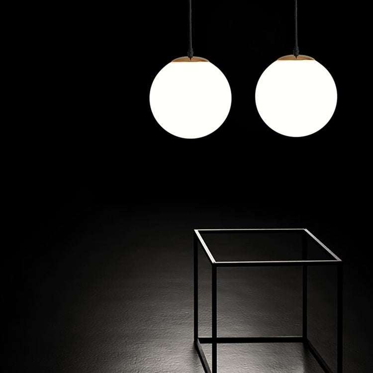 1 globe léger peinnant plafonniers industriels en verre de lait en verre pendant luminaires pour le restaurant