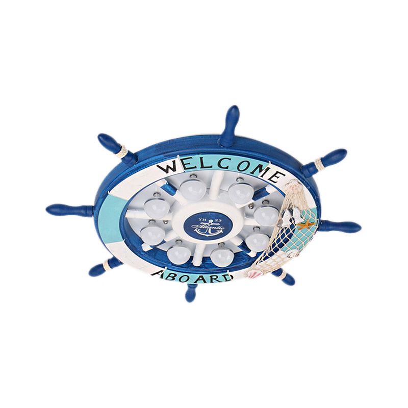 Lampada da soffitto a forma di timone da incasso a 8 luci Lampada da soffitto in metallo elegante nautica per sala di cura
