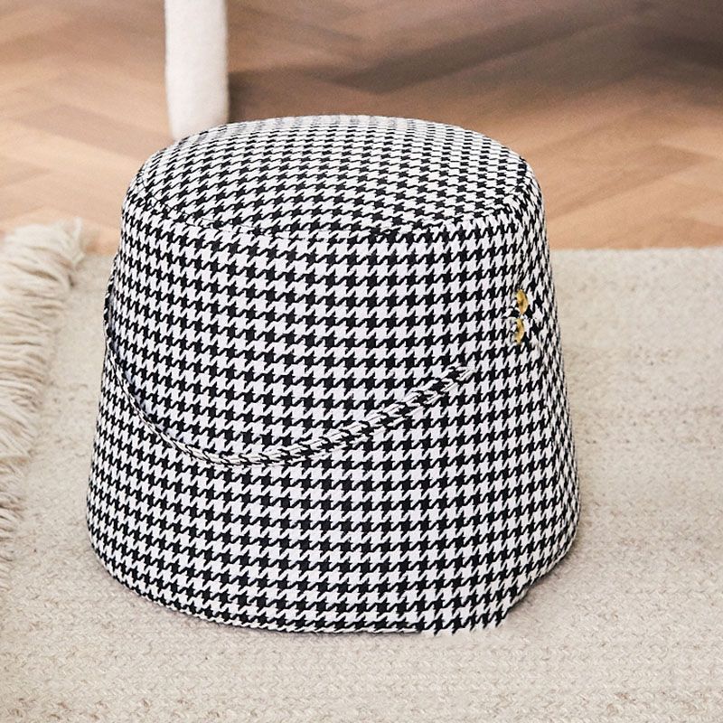 Solid Color Fabric Standard Stool Modern Style Simple Round Stool