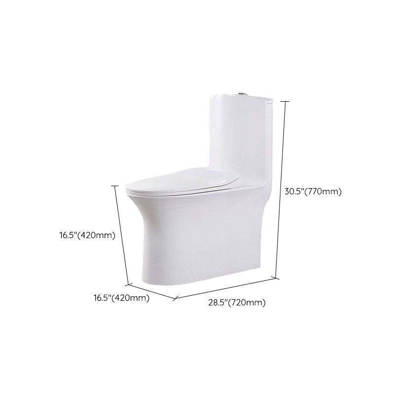 Modern White Flush Toilet Floor Mounted Toilet Bowl with Slow Close Seat for Washroom