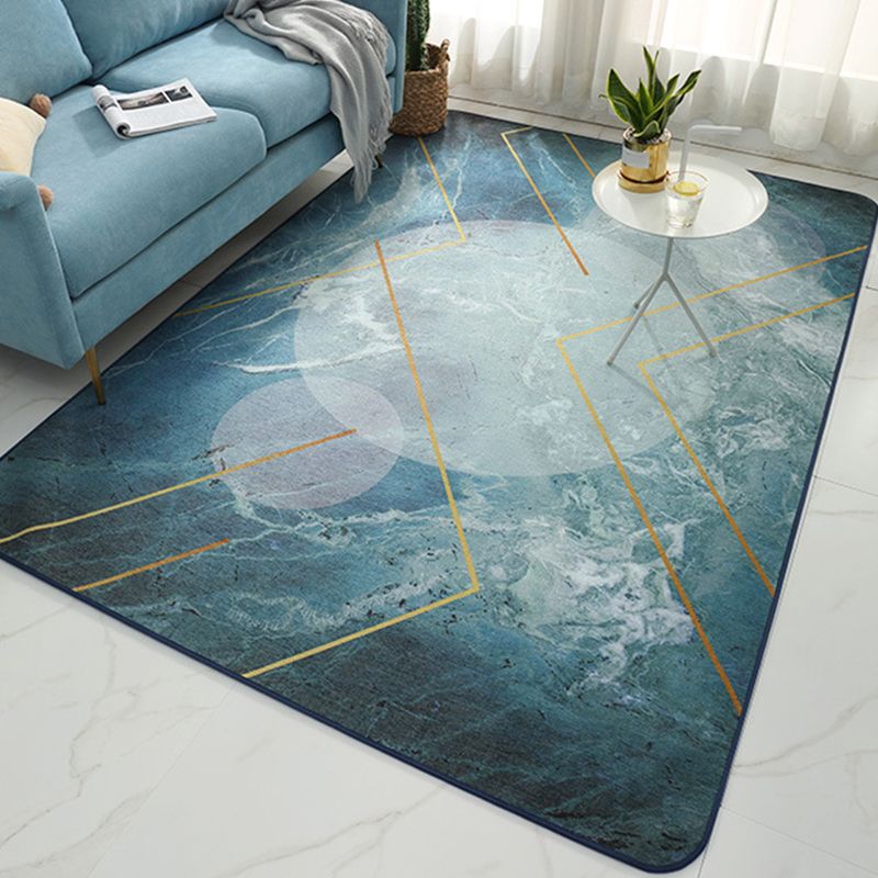 Glam Geometric Print Rug Multicolor Contemporary Rug Polypropylene Machine Wash Anti-Slip Pet Friendly Rug for Home