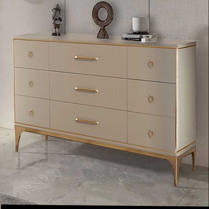 Classic Glam Horizontal Double Dresser Wood Storage Chest Dresser for Bedroom