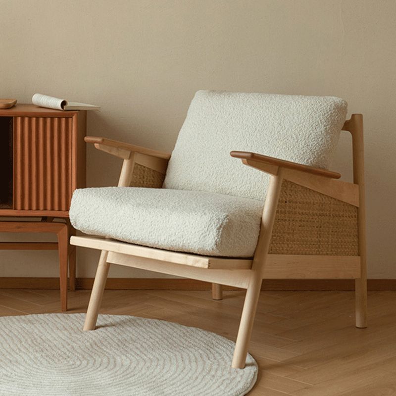 Recessed Arms Included Chair 30.51" Wide Solid Wood Frame Armchair