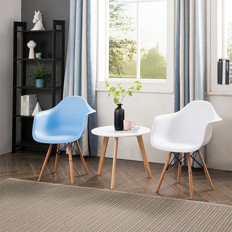 Modern Chairs Dining Arm Chairs with Wooden Legs for Kitchen
