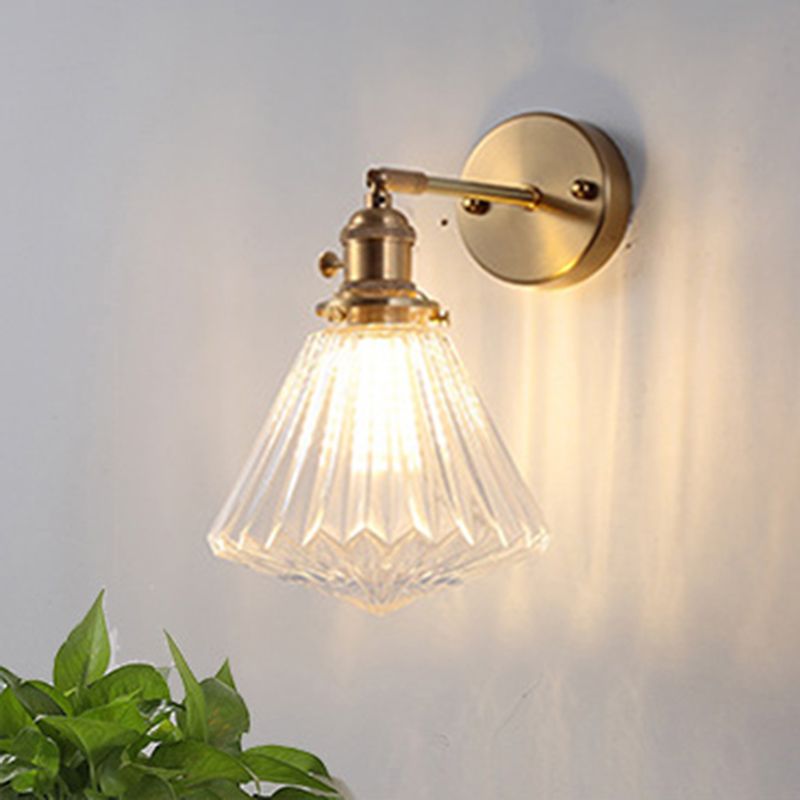 1-Licht geometrische Wandleuchten moderne einfache Style-Glas-Wandbeleuchtung in Gold