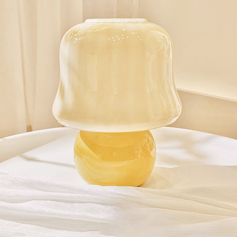 Light a bulloni da tavola moderna vetro giallo da scrivania da funghi per soggiorno camera da letto