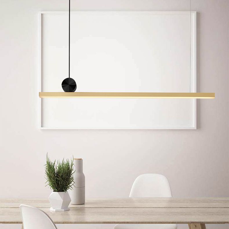 Modern Minimalist Style Linear Island Light Fixture Acrylic Chandelier Lamp