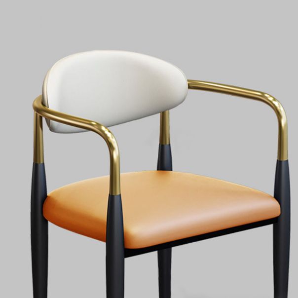 Modern Arm Chair Leather Open Back Dining Chair for Dining Room