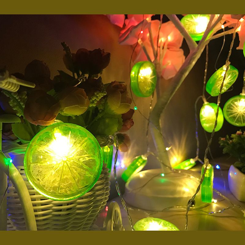 Nordic Lemon Slice String Light Set Plastic Bedroom Indoor Lighting with USB Plug