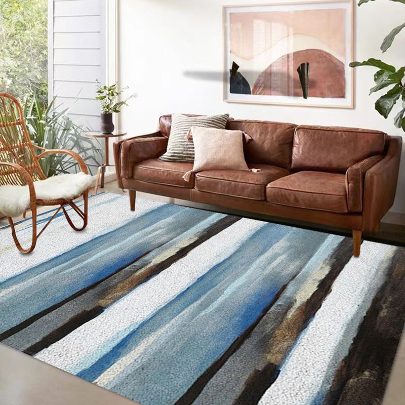 Light Pink Abstract Print Rug Polyester Modern Rug Washable Rug for Drawing Room