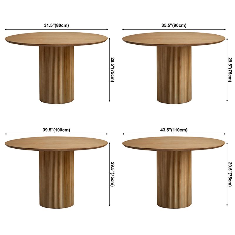 Pine Solid Wood Pedestal Dinette Table Simplicity Dining Table Round for Home