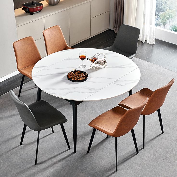 Table de salle à manger rectangulaire de 4 pieds en pierre de style Simplicity avec abattant