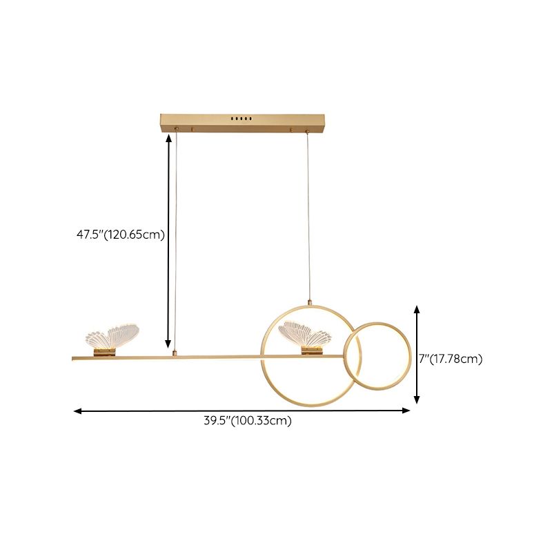 Gold Island Light Contemporary Pendant Lighting with Brass for Dining Room