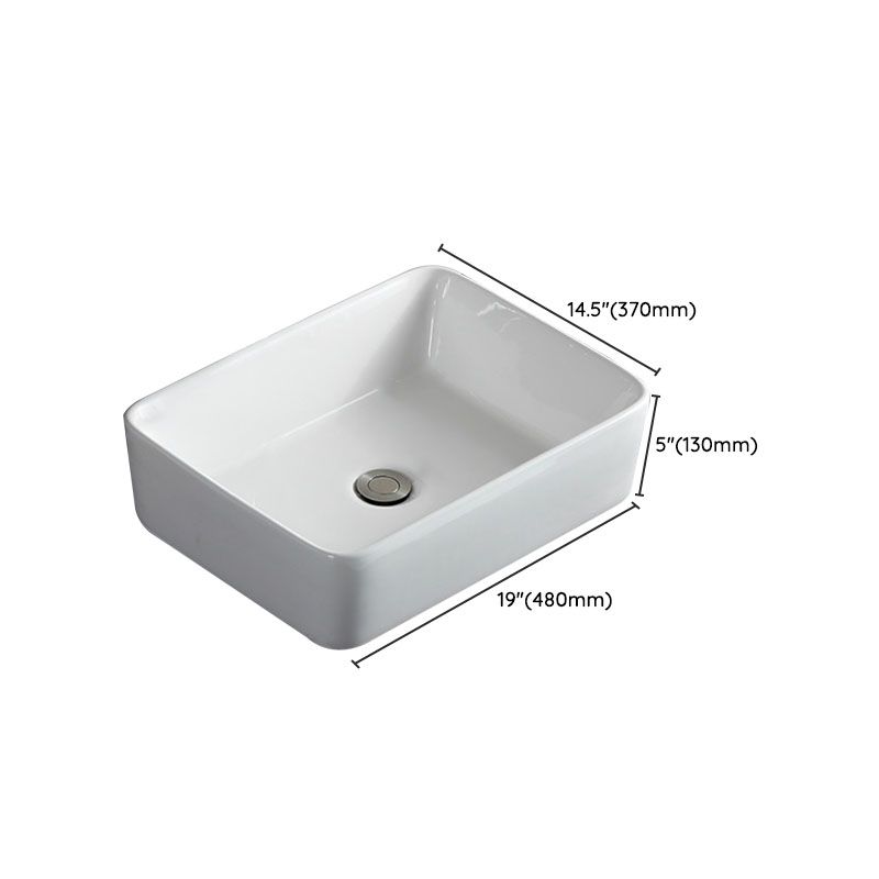 Rectangular and Round Vessel Sink in white with No Craftsmanship Basin Sink