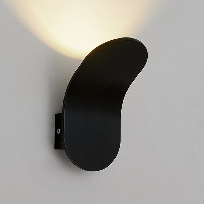 Contemporary Matte Black Wall Mounted Sconce Unique Metal 1 Light Wall Light