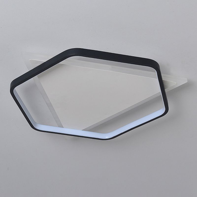 Hexagonal + Triangle Geometric Lines LED Ceiling Light 19.5" Wide Contemporary Minimalism Flush Mount Light