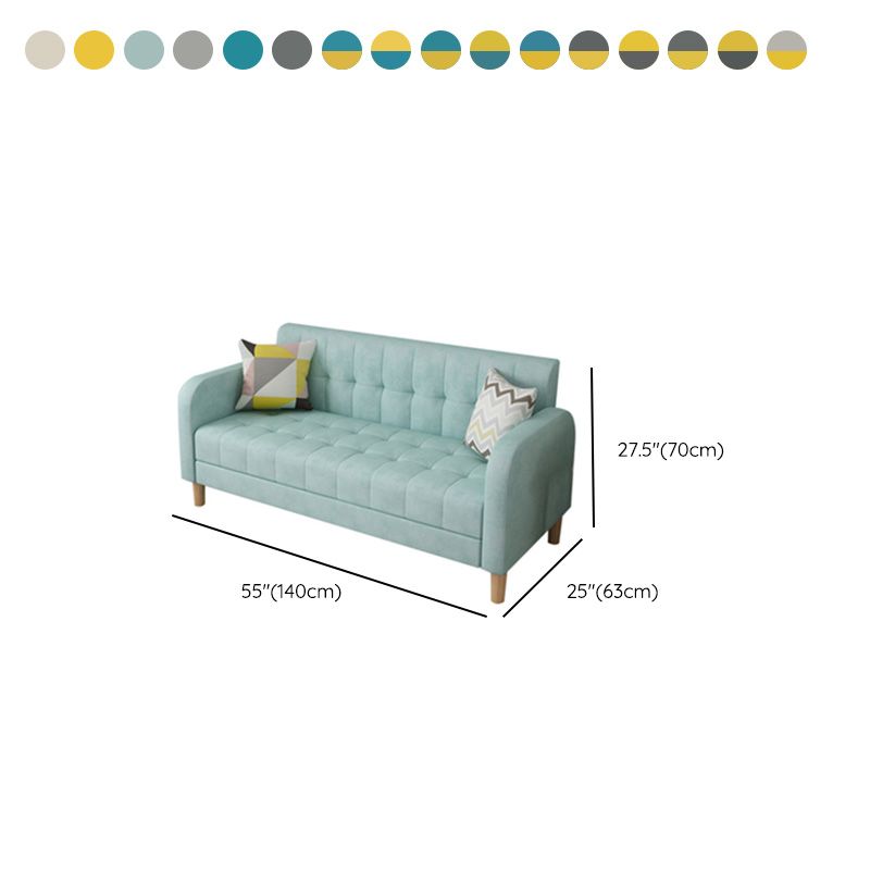 27.55" High Square Arm Sofa Chenille Sofa with Biscuit Back for Apartment