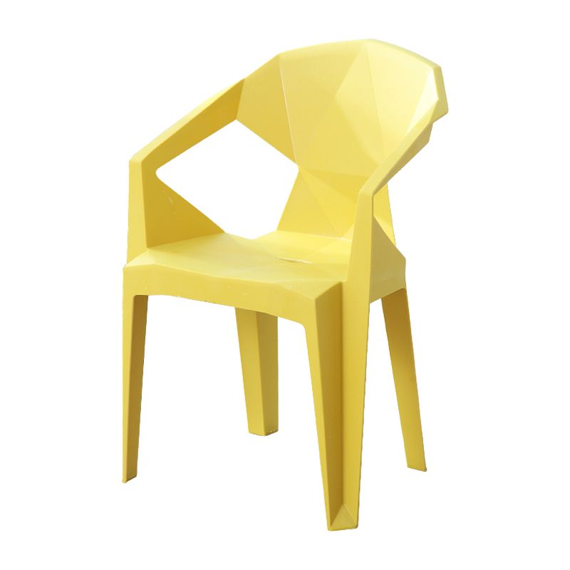Silla de comedor de plástico de estilo contemporáneo, sillas laterales apilables con brazo de comedor para cocina