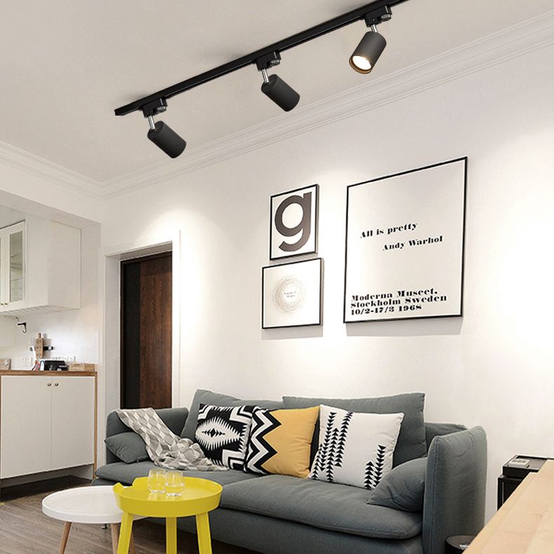 Nordic Cylindrical Metal Track Spotlights Flush Plafond Track Lighting voor Foyer en Cloakroom