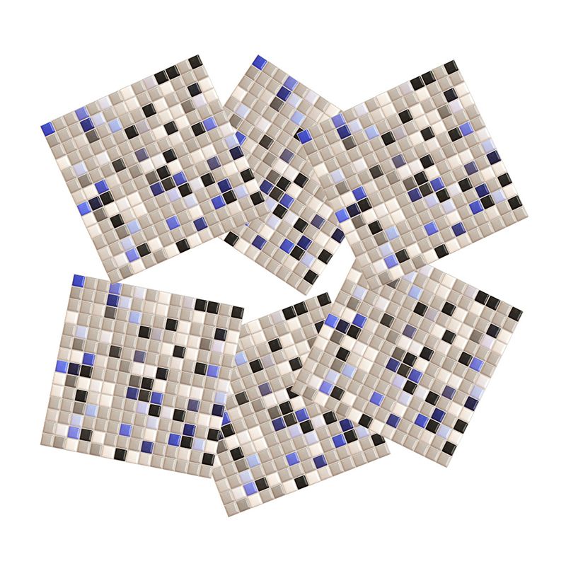 Mosaics Effect Peel off Wallpaper Panel Set PVC Contemporary Wall Art for Washroom
