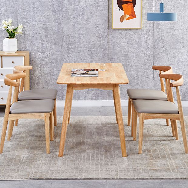 Table à manger rectangulaire et carrée en bois massif de style simplicité avec base à 4 pieds