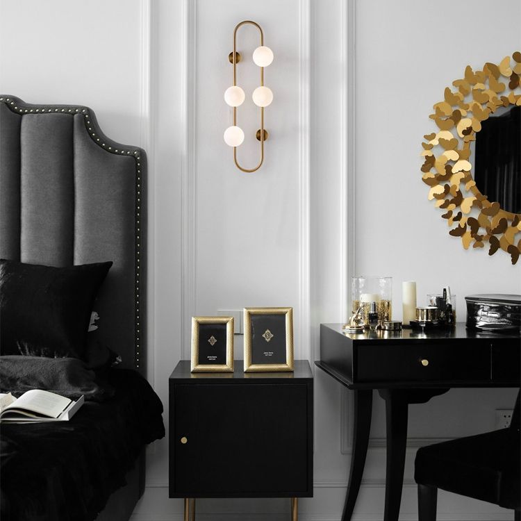 Glass Ball Shaped Wall Mounted Light Fixture Modern-Style White Wall Mounted Lighting