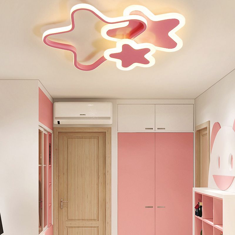 Cartoon Flush Mount LED Light Children's Bedroom Ceiling Light Fixture