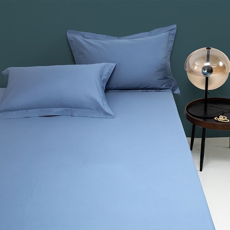 Fitted Bed Sheet Solid Color Non-pilling Breathable Skin-friendly Bed Sheet Set