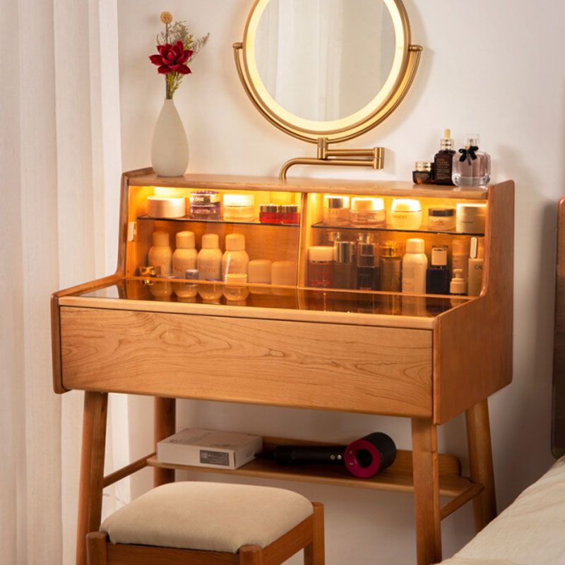 Contemporary Glass Makeup Counter Bedroom 36.6" H Make-up Vanity