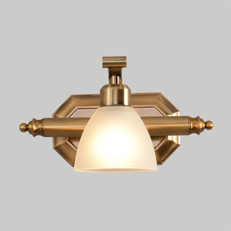 Modern Wall Mounted Light Fixture Bronze Conical Sconce Light Fixture with Glass Shade