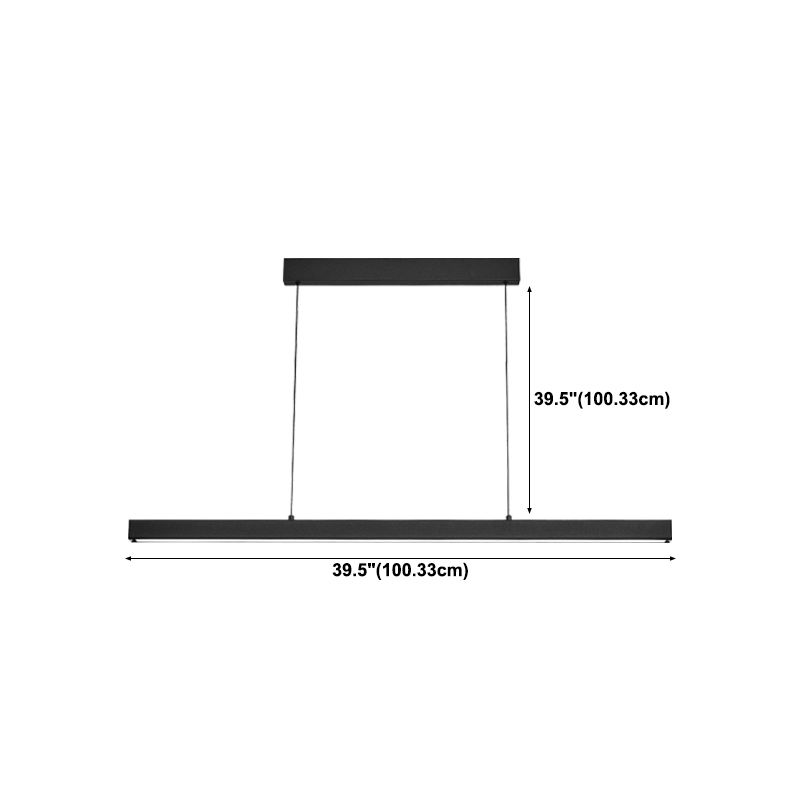 Modern Linear Hanging Island Light LED Hanging Lighting Fixture for Sitting Room