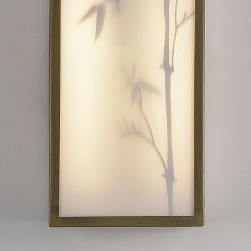 Modern Metal Wall Light Brown Cuboid 14.5" Wide Wall Sconce for Living Room