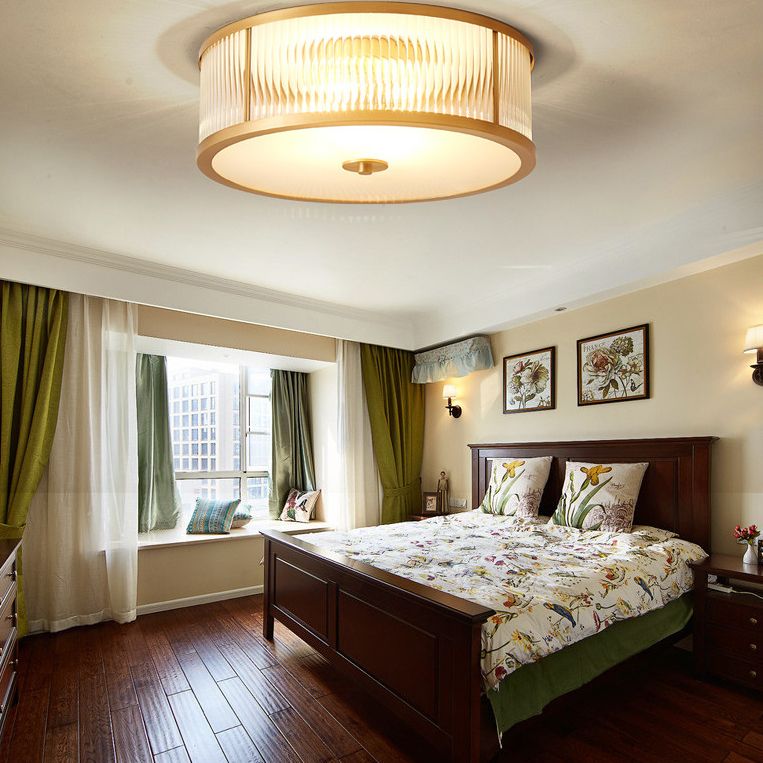 Drum Flush Mount Plafondlamp Armaturen Vintage Glas Plafondlamp Armatuur voor Woonkamer