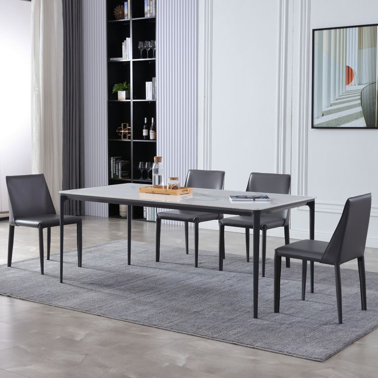 Sintered Stone Dining Table Set 1/4/5 Pcs Modern Dining Wingback Chairs