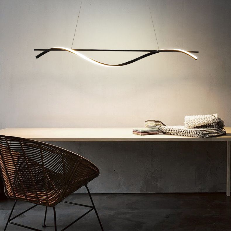 Modern Style Linear Shape Island Light Metal 1 Light Island Lighting Fixture