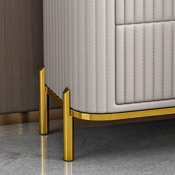 Contemporary Glam Storage Chest Stone Vertical Storage Chest Dresser for Bedroom