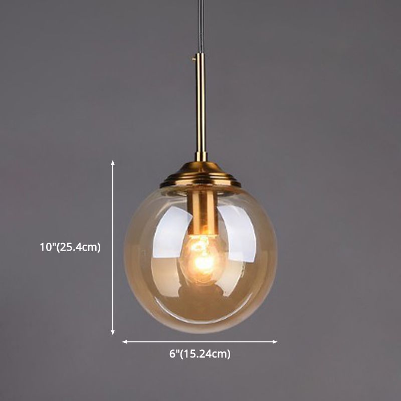Oval Glass Modern Minimalist Suspension Pendant Light 6" Diameter Coffee Shop Hanging Lamp with 47" Hanging Wire