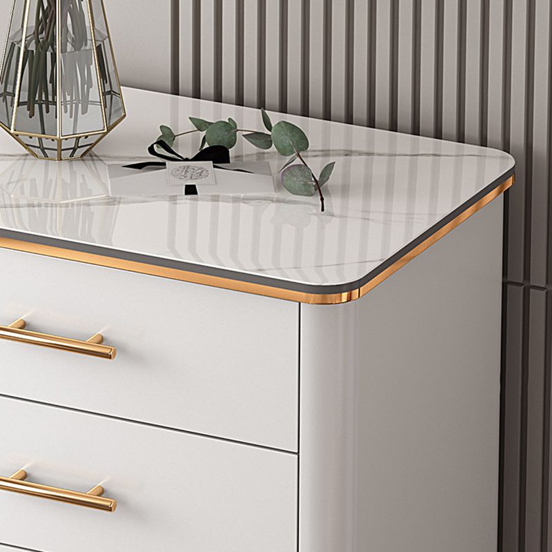 Classic Glam Lingerie Chest Vertical Marble Storage Chest with Drawers for Bedroom