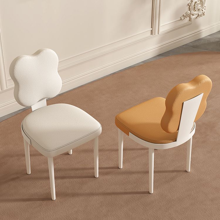 Contemporary Indoor Faux Leather Upholstered Armless Side Dining Chair