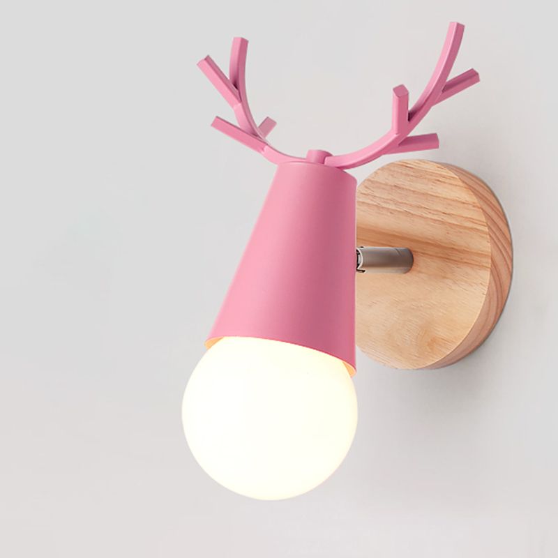 Nordic Macarons Style Wall Sconce Iron 1 Light Sconce Wall Light for Bedroom