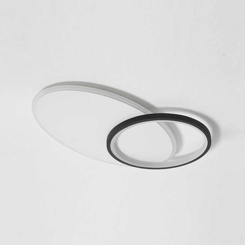 Lámparas de techo de anillo negro, lámparas de techo de metal LED simples, incrustadas