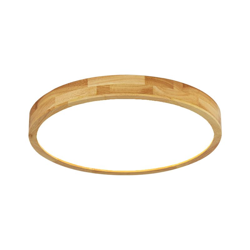 Nordic Geometric Ceiling Light Wood LED Flush Mount Light for Living Room