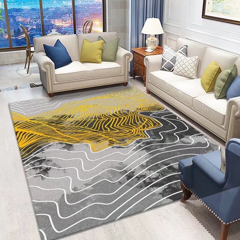 Contemporary Area Carpet Abstract Pattern Rug Stain Resistant Area Rug for Living Room